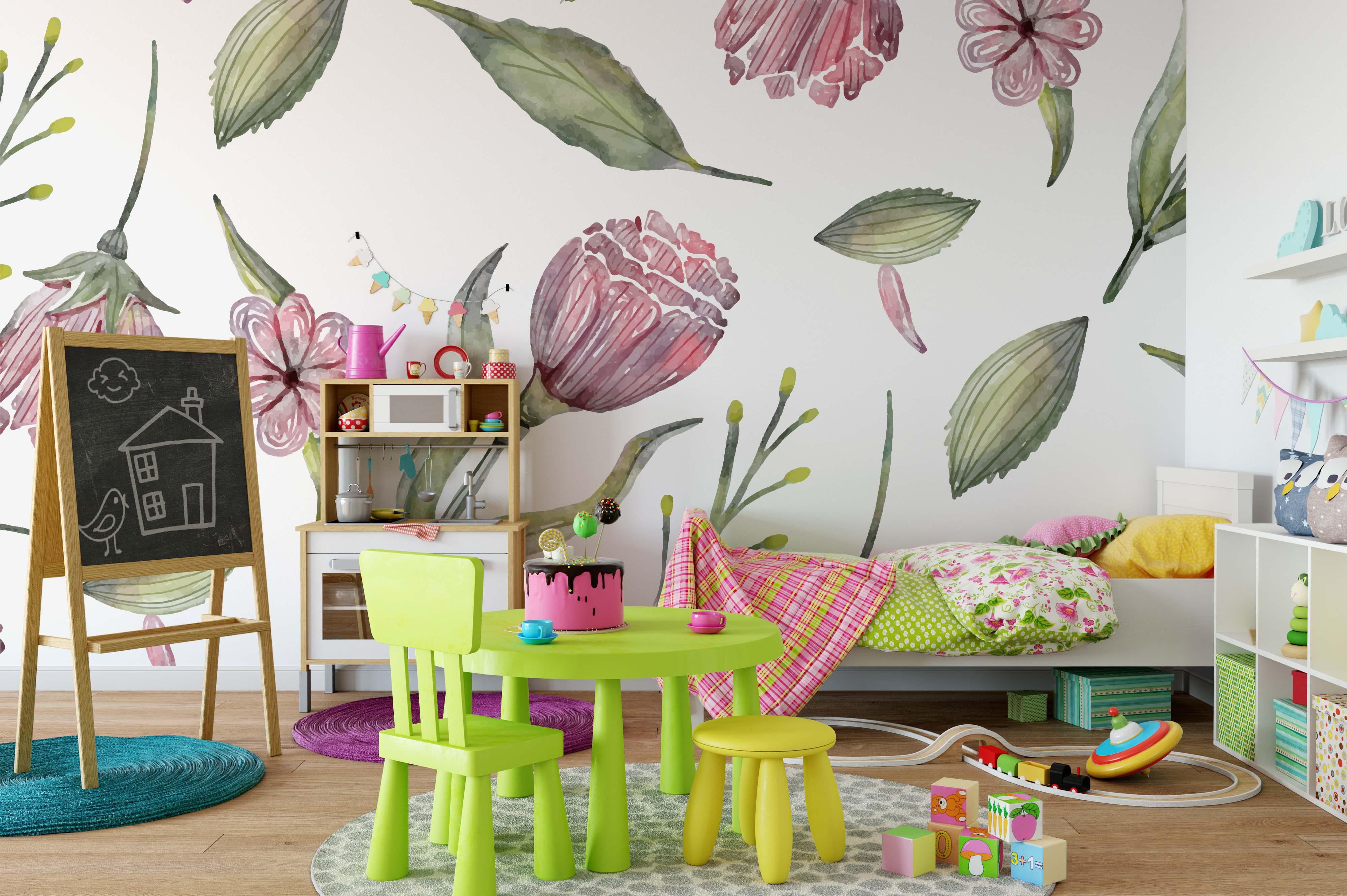 3D Watercolor Flowers Wall Mural Wallpaper 166- Jess Art Decoration