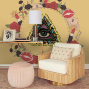 3D Yellow Eye Icon Wall Mural Wallpaper 38- Jess Art Decoration