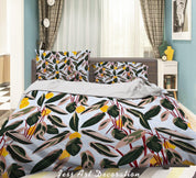 3D Lemon Leaves Pattern Quilt Cover Set Bedding Set Duvet Cover Pillowcases WJ 1594- Jess Art Decoration