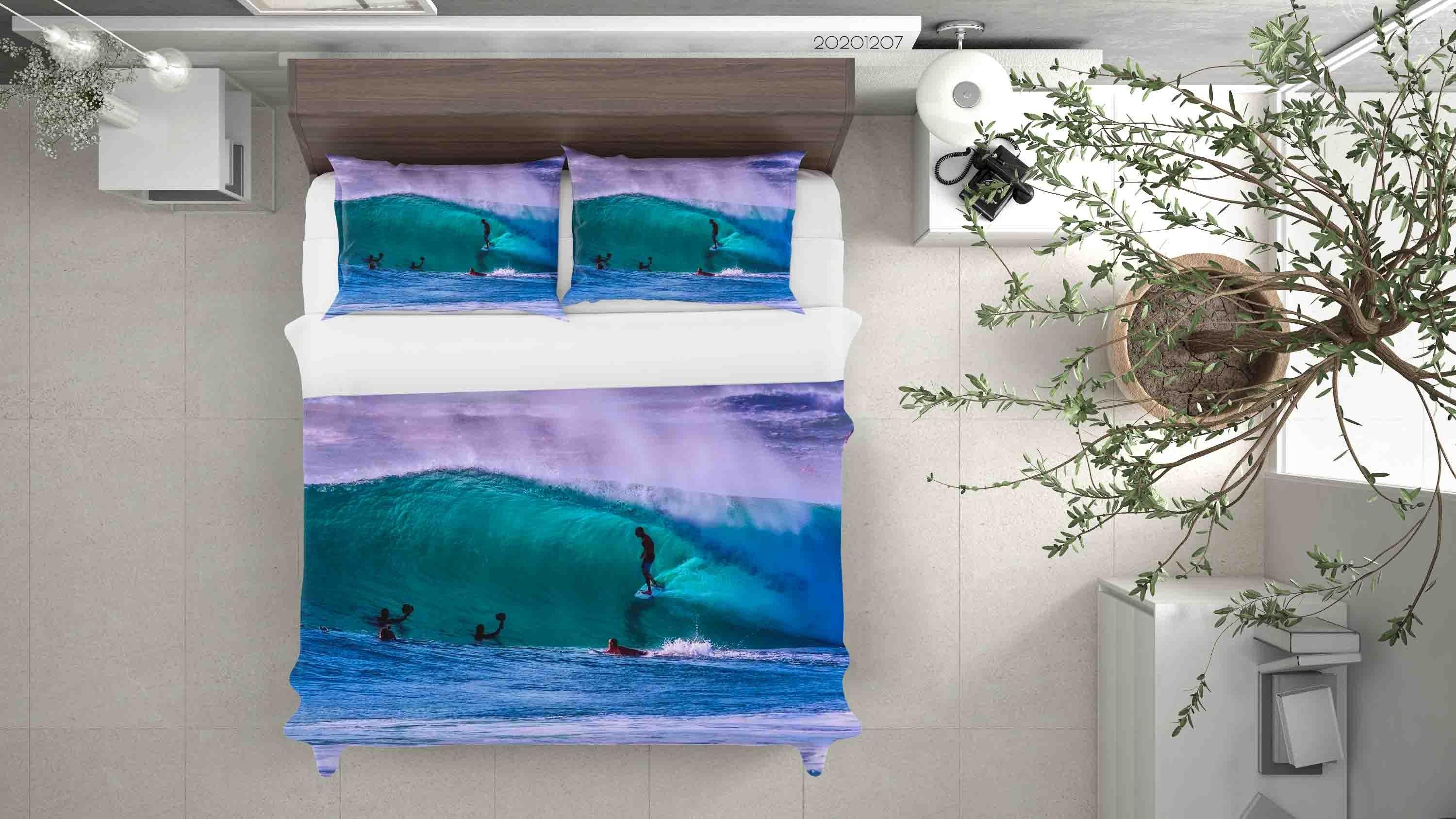 3D Pexels Sports Sea Surfing Player Quilt Cover Set Bedding Set Duvet Cover Pillowcases LXL- Jess Art Decoration