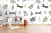 3D Color Cartoon Animals Fox Lion Wall Mural Wallpa 44- Jess Art Decoration
