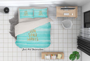 3D Watercolor Blue Waves Quilt Cover Set Bedding Set Pillowcases 01- Jess Art Decoration