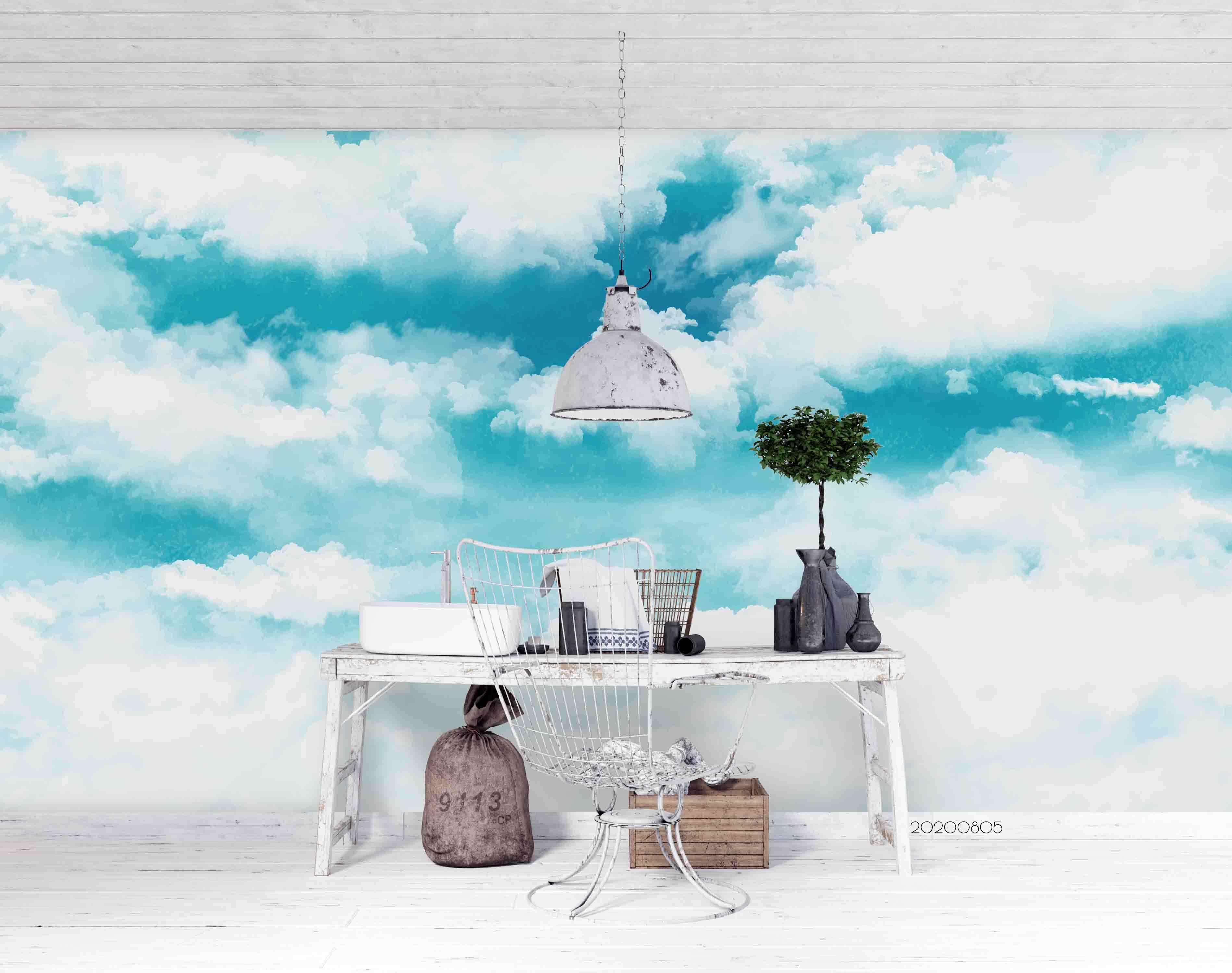 3D Blue Sky Cloud Wall Mural Wallpaper LXL 759- Jess Art Decoration