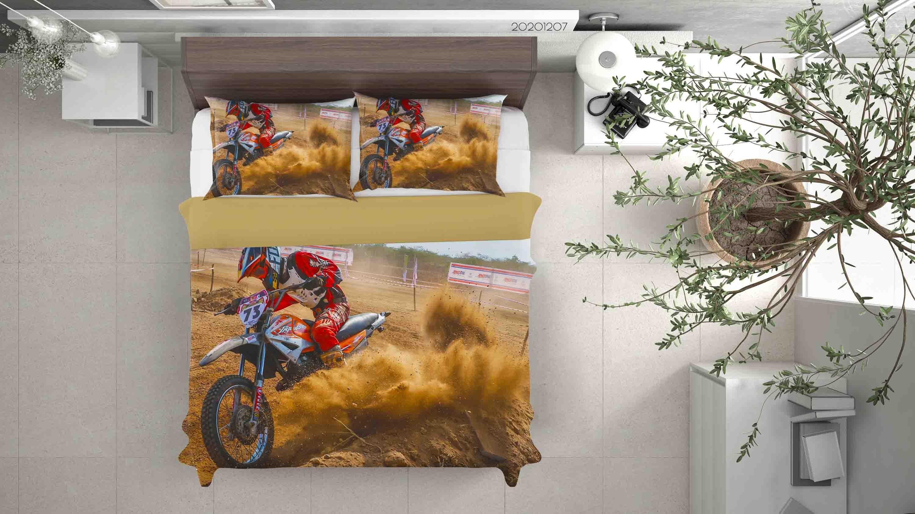 3D Pexels Wilderness Risky Racing Dirtbike Quilt Cover Set Bedding Set Duvet Cover Pillowcases LXL- Jess Art Decoration