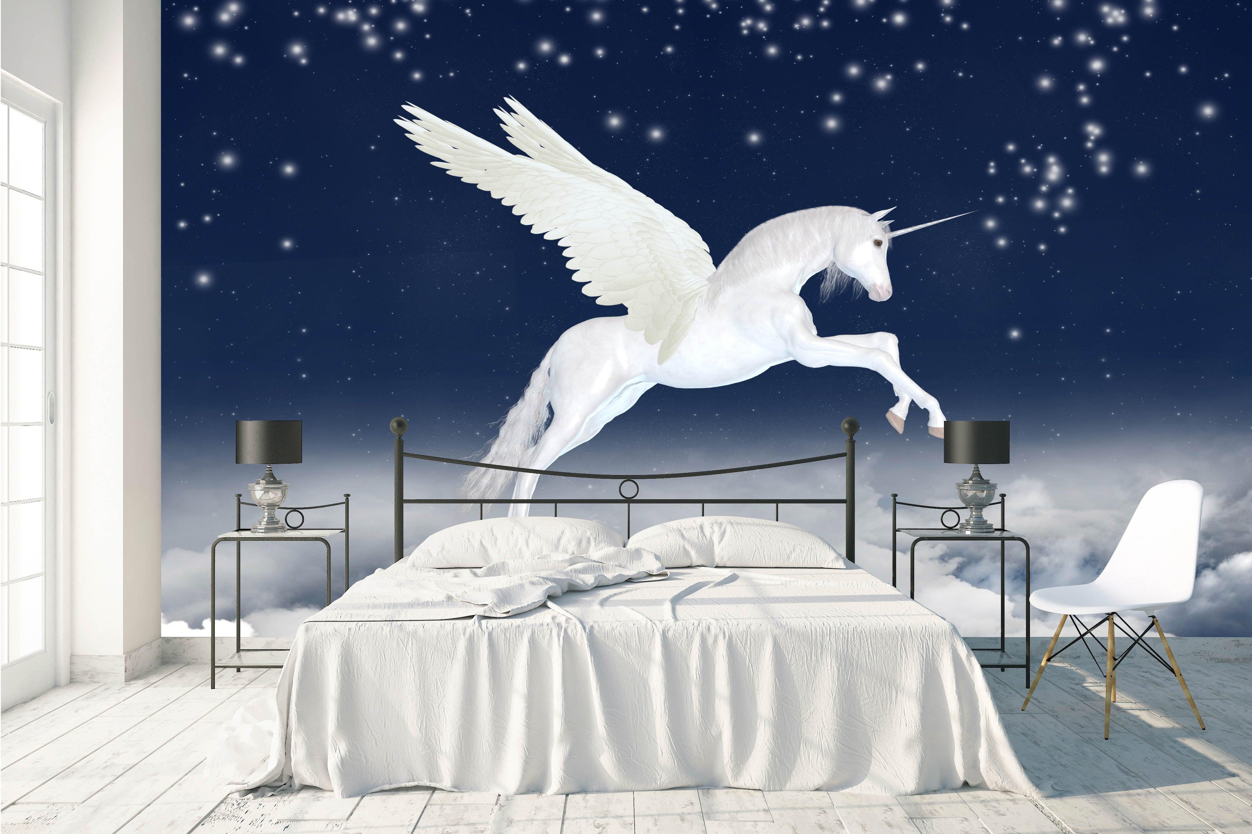 3D Blue Sky Flying Horse Wall Mural Wallpaper 141- Jess Art Decoration