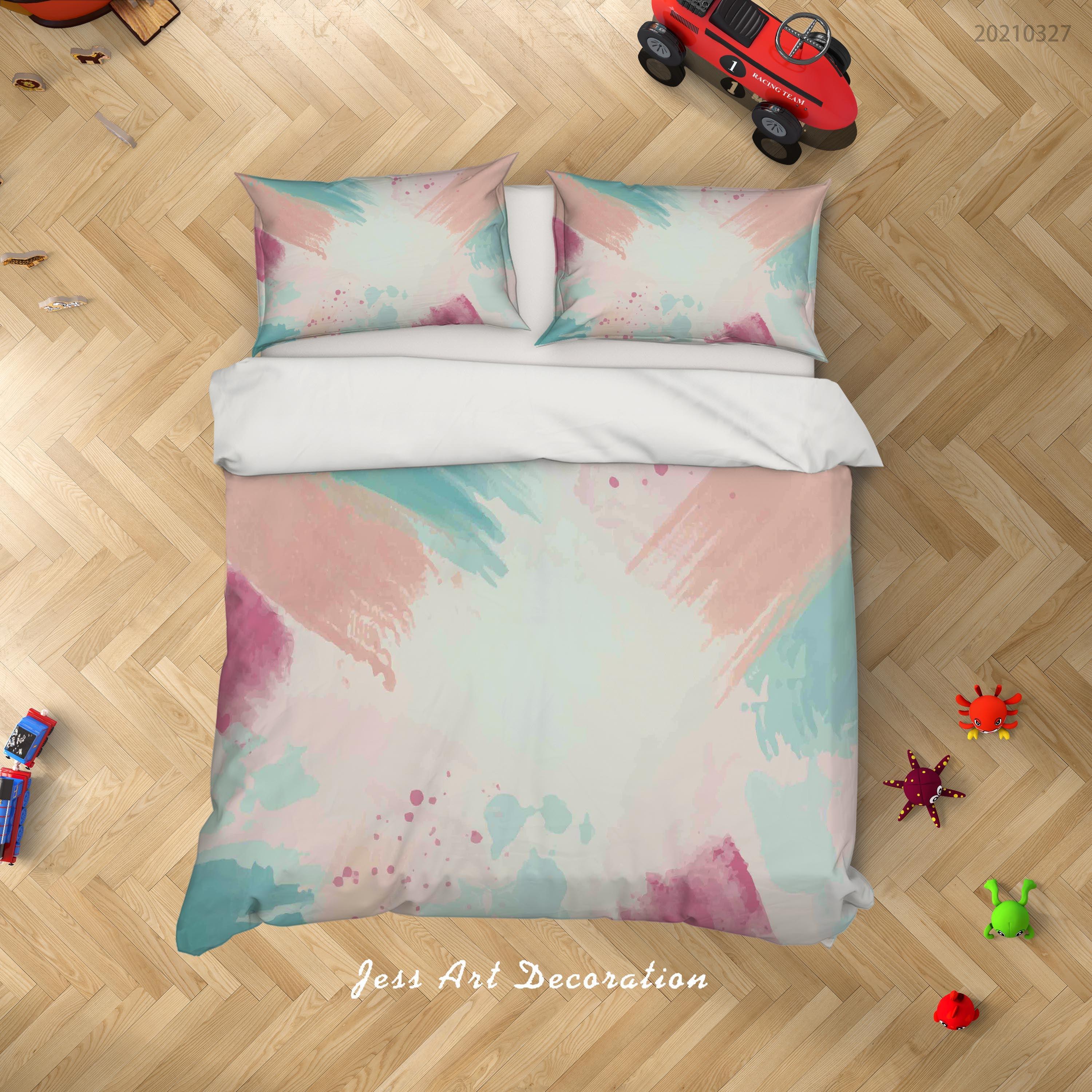 3D Watercolor Color Quilt Cover Set Bedding Set Duvet Cover Pillowcases 70- Jess Art Decoration
