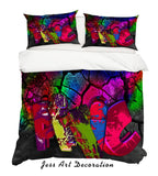 3D Graffiti Quilt Cover Set Bedding Set Pillowcases 36- Jess Art Decoration