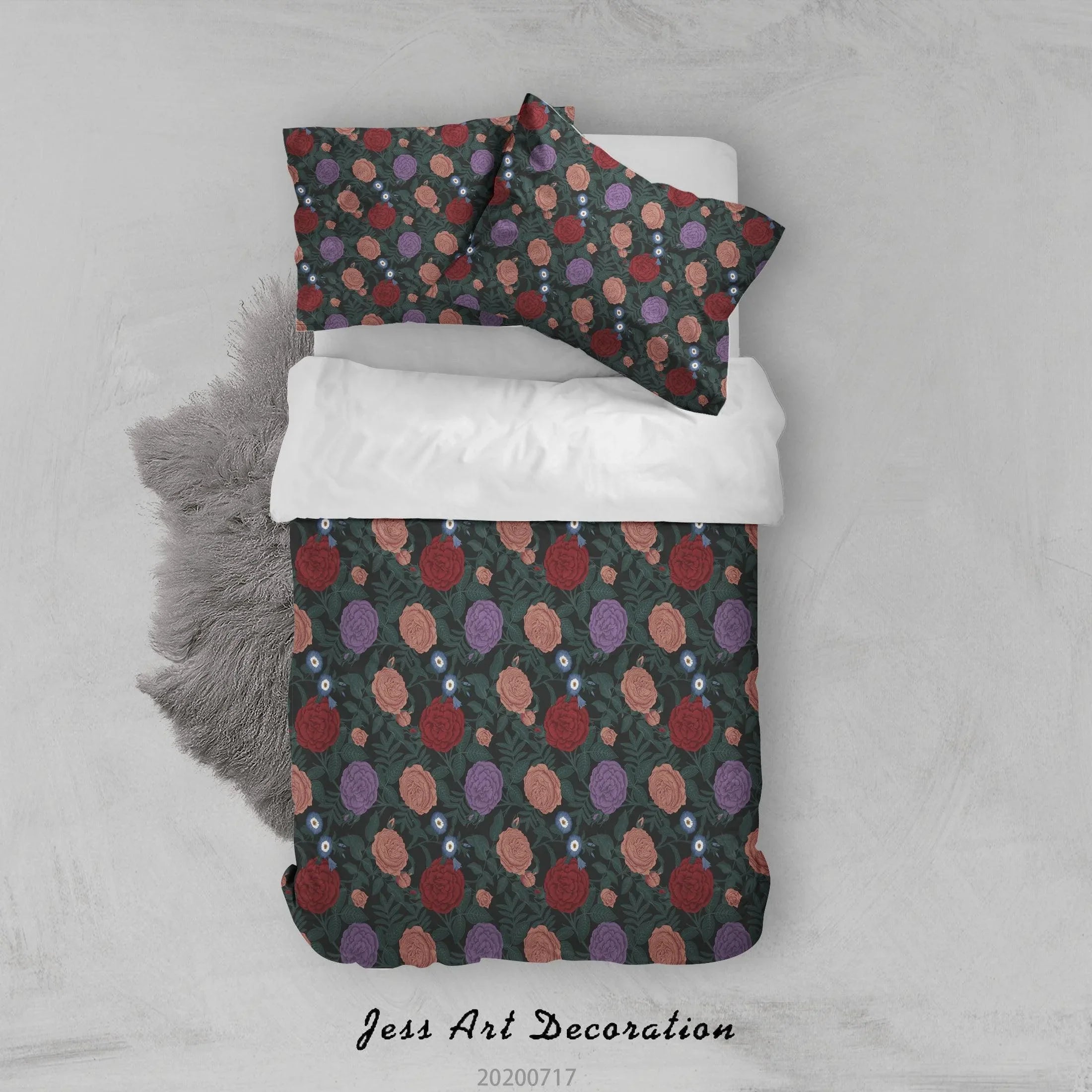 3D Vintage Floral Quilt Cover Set Bedding Set Duvet Cover Pillowcases WJ 1547- Jess Art Decoration