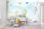 3D cartoon hot air balloon aircraft wall mural wallpaper 29- Jess Art Decoration