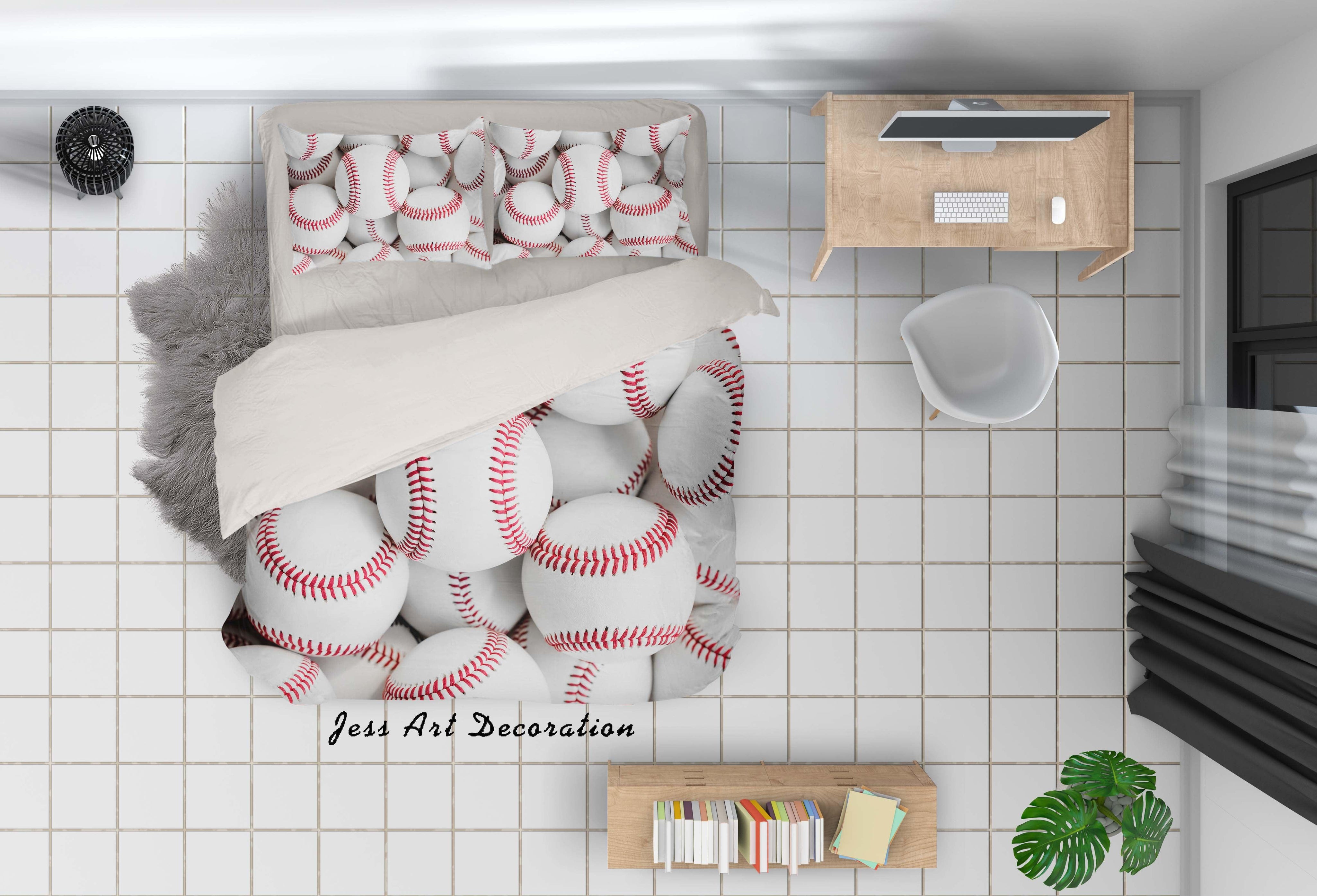3D Baseball Quilt Cover Set Bedding Set Pillowcases 67- Jess Art Decoration