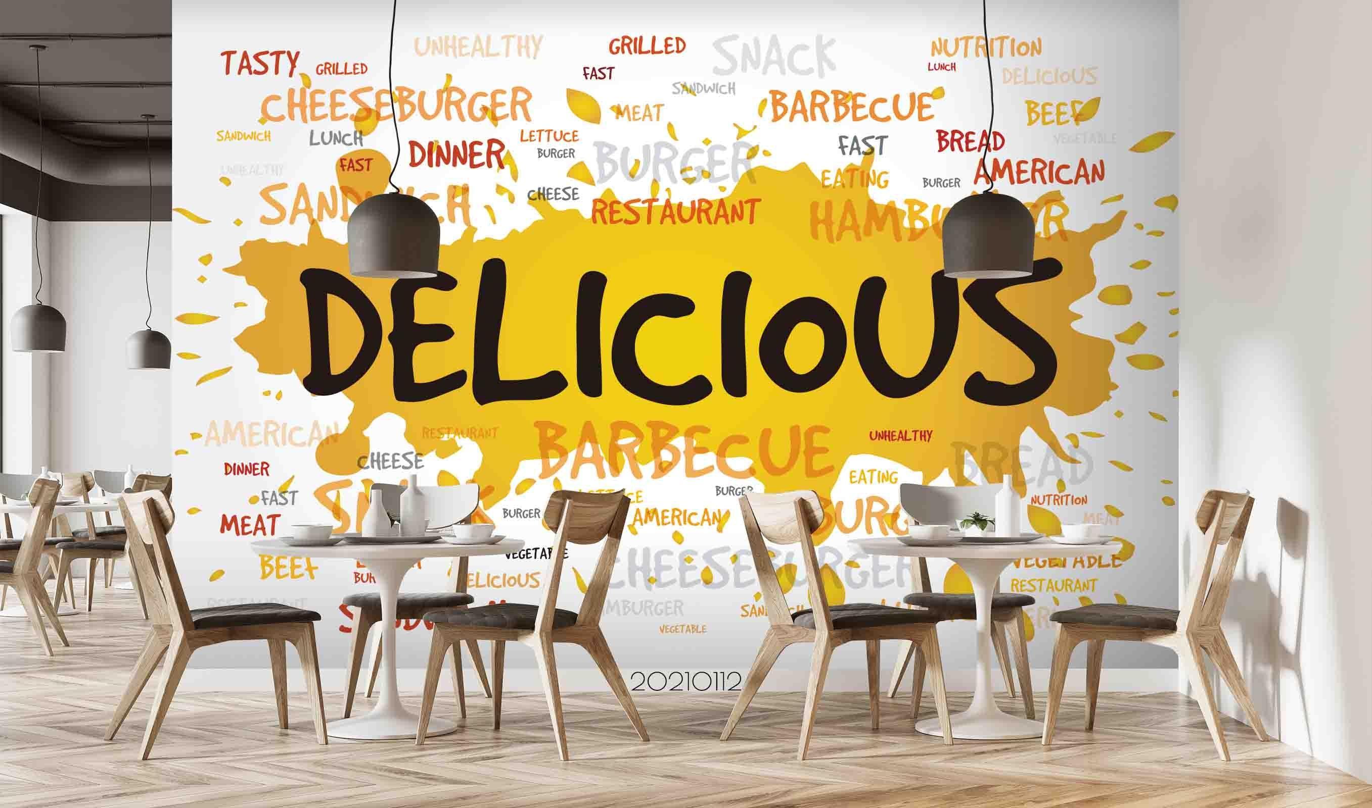 3D Yellow Alphabet Graffiti Wall Mural Wallpaper LQH 1- Jess Art Decoration