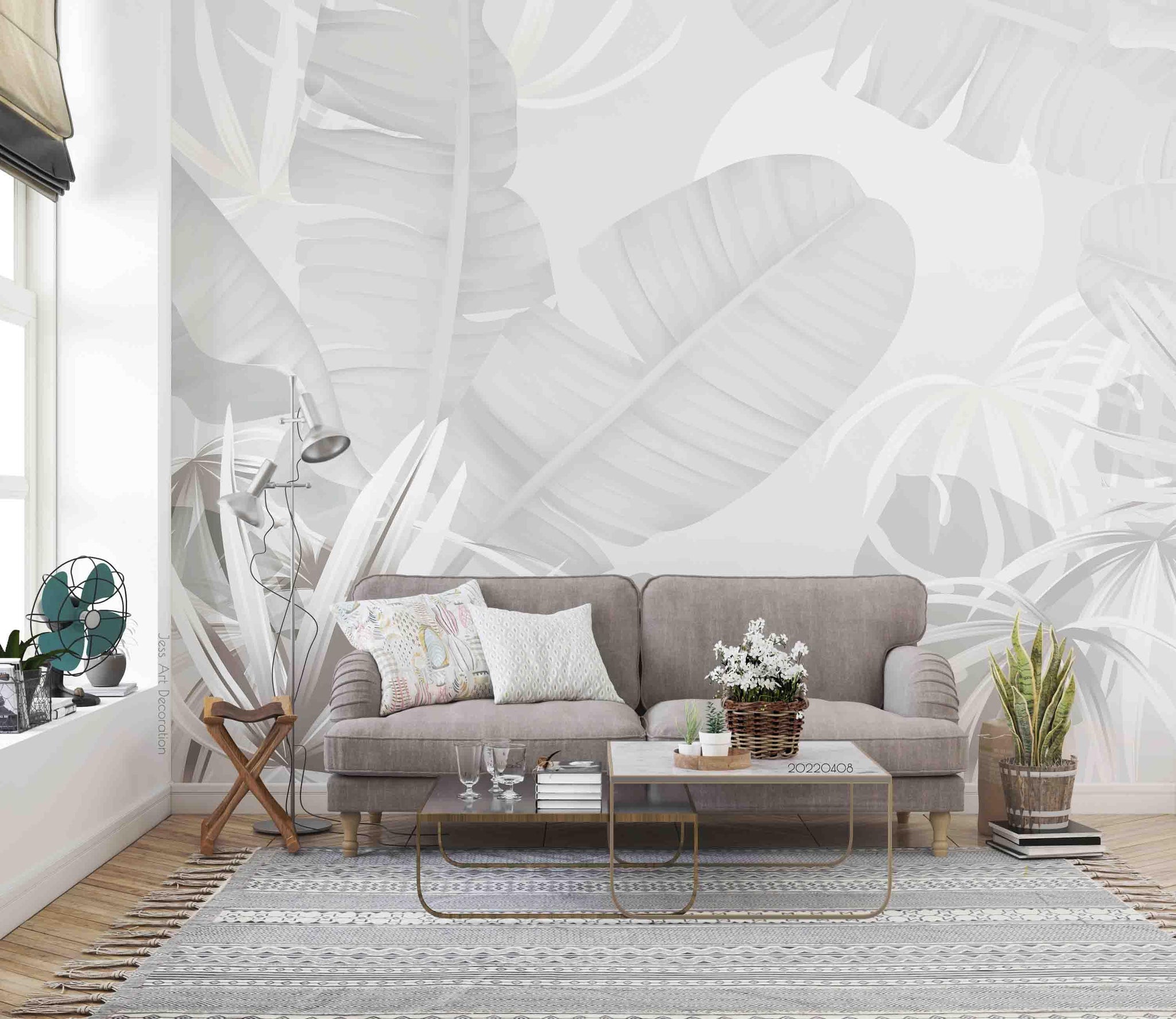3D Abstract Tropical Plant Leaf Wall Mural Wallpaper GD 3859
