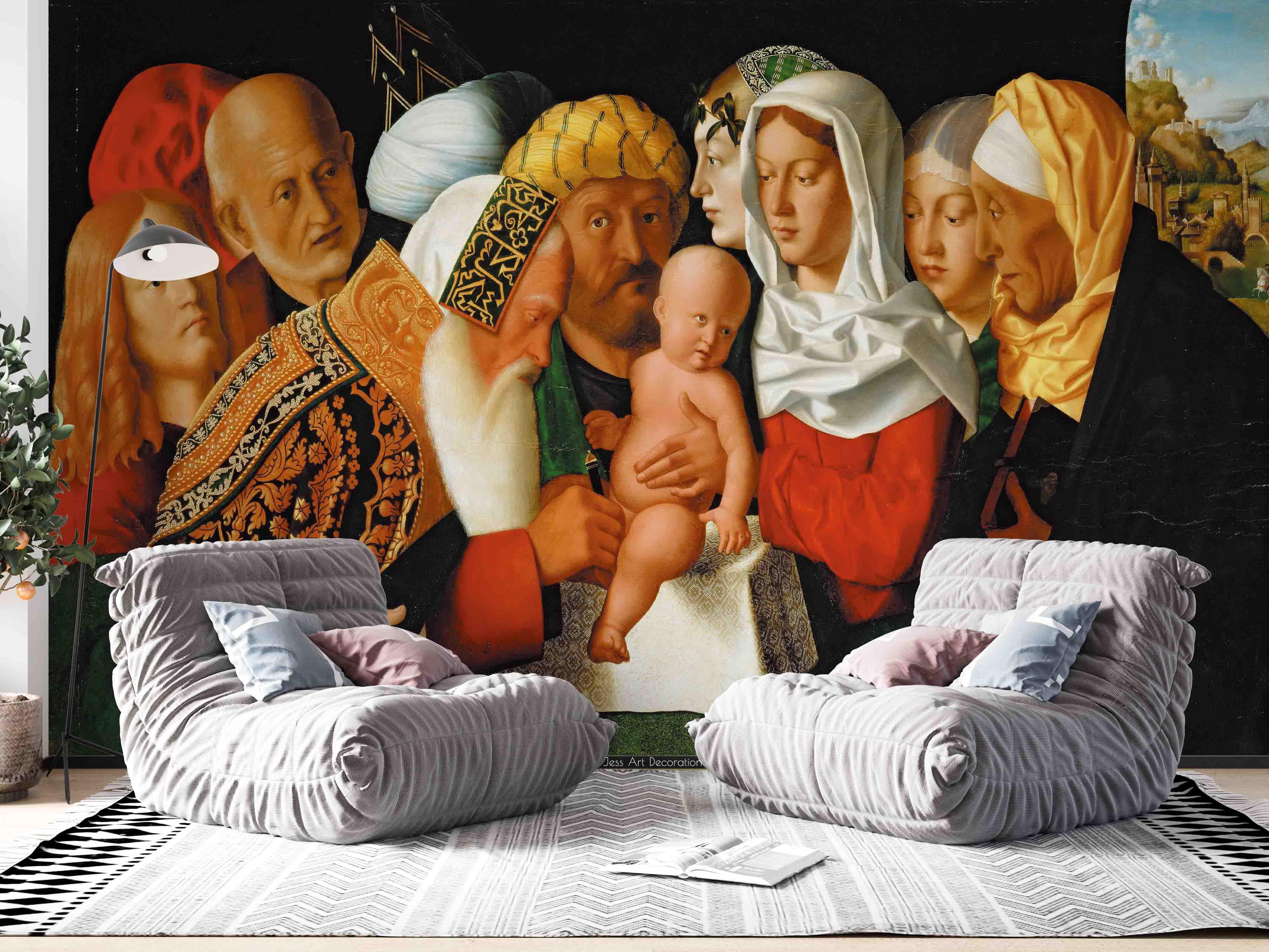 3D Classical Baptism Painting classical religious portrait painting wall mural wallpaper for living room