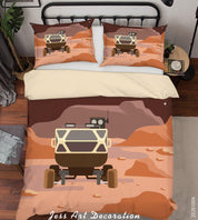 3D Planet Moon Astronaut Spaceship Quilt Cover Set Bedding Set Duvet Cover Pillowcases WJ 9330- Jess Art Decoration