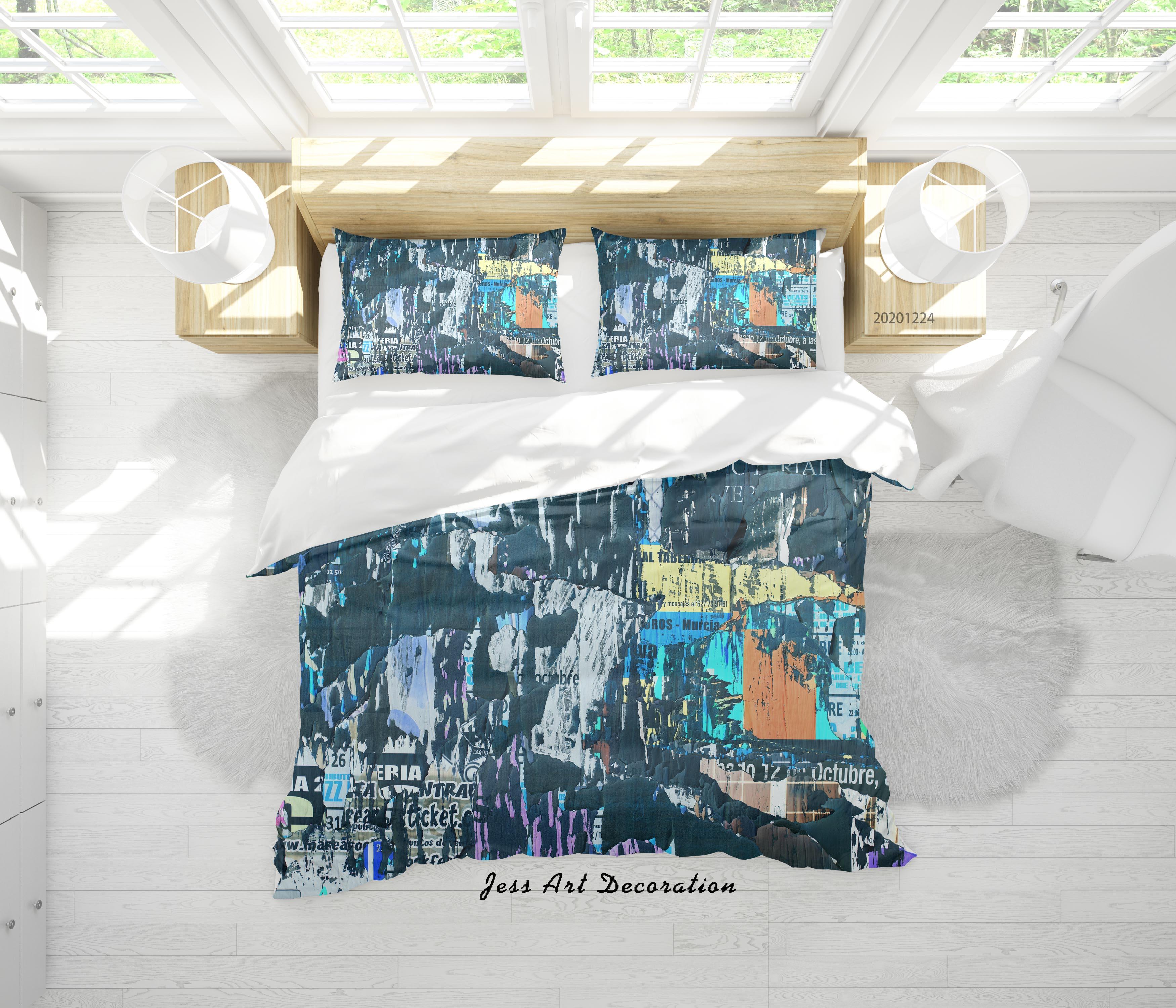 3D Abstract Graffiti Quilt Cover Set Bedding Set Duvet Cover Pillowcases 141 LQH- Jess Art Decoration