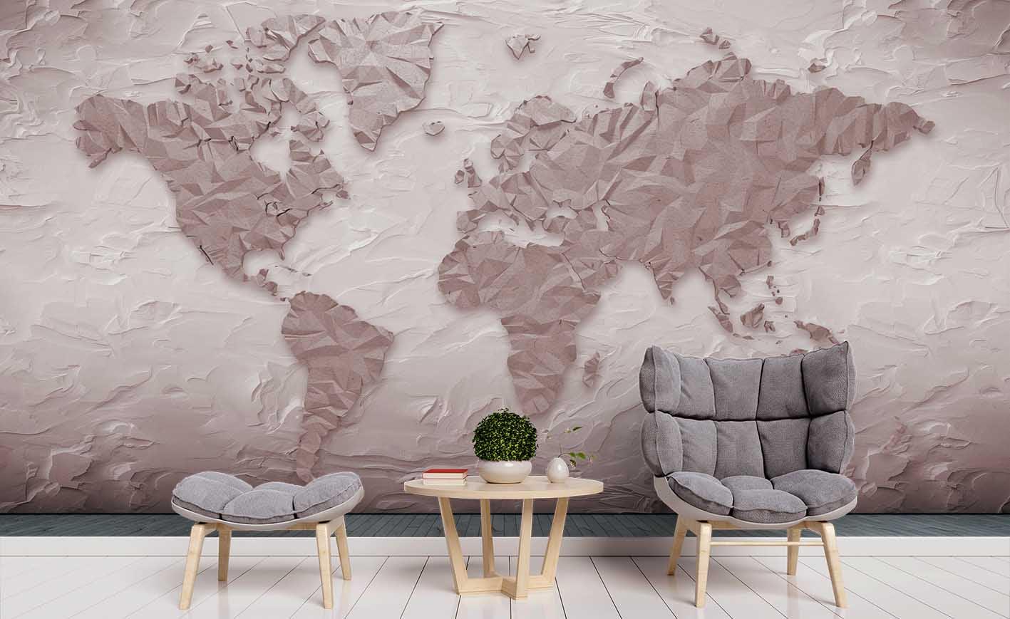 3D World Map Wall Mural Wallpaper SF65- Jess Art Decoration