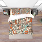 3D Abstract Colorful Alphabet Graffiti Quilt Cover Set Bedding Set Duvet Cover Pillowcases 67- Jess Art Decoration