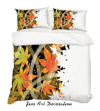 3D Autumn Maple Leaves Quilt Cover Set Bedding Set Pillowcases 46- Jess Art Decoration