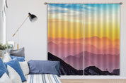 3D Sunset Sky Mountain Landscape Curtains and Drapes LQH 276- Jess Art Decoration