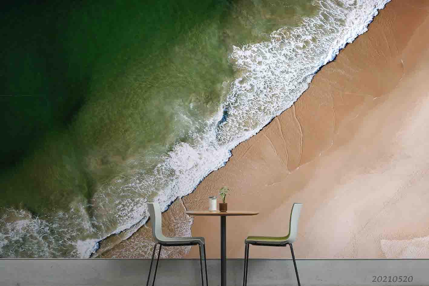 3D Green Beach Landscape Wall Mural Wallpaper LQH 178- Jess Art Decoration