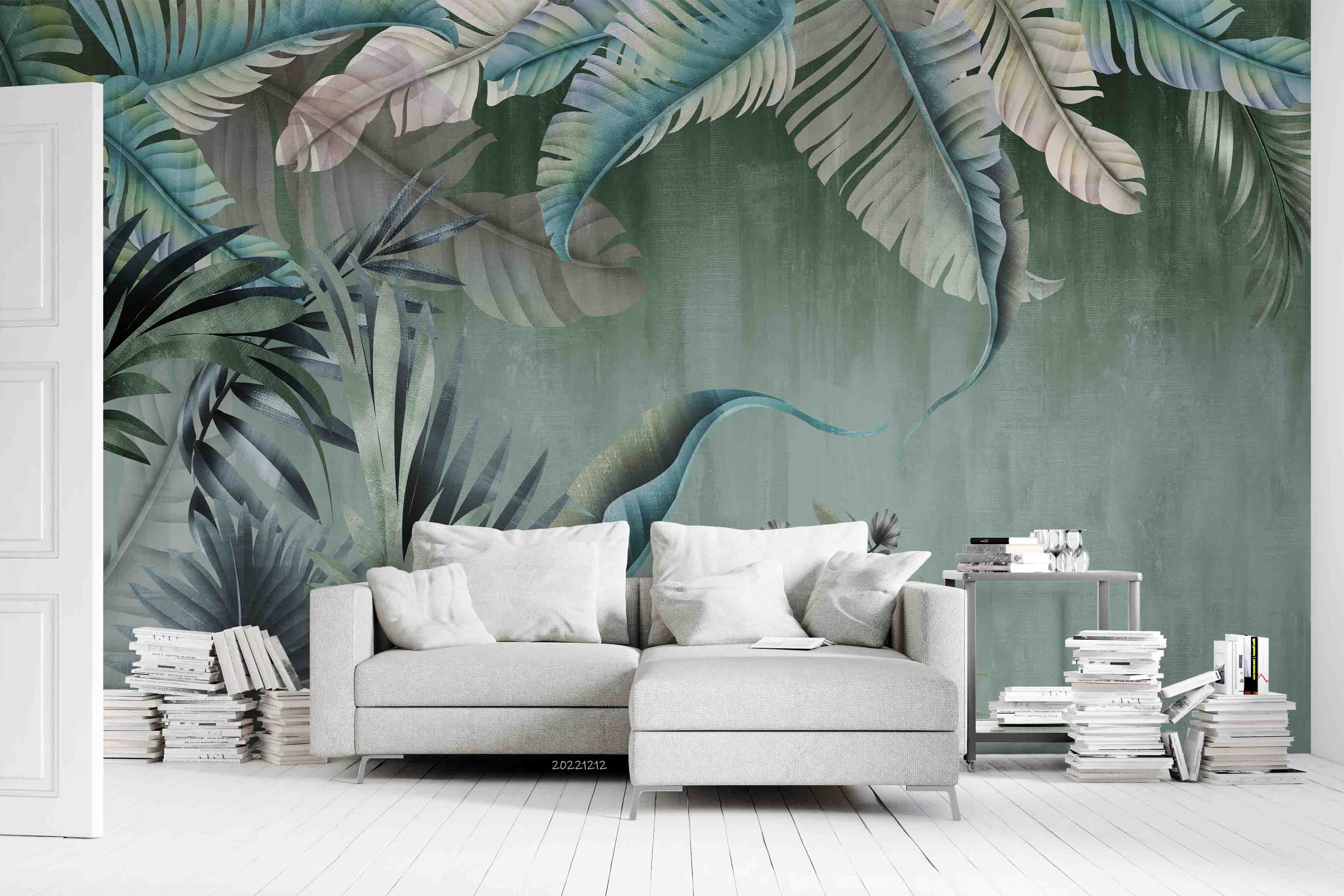3D Modern Tropical Plant Leaf Wall Mural Wallpaper GD 1747- Jess Art Decoration
