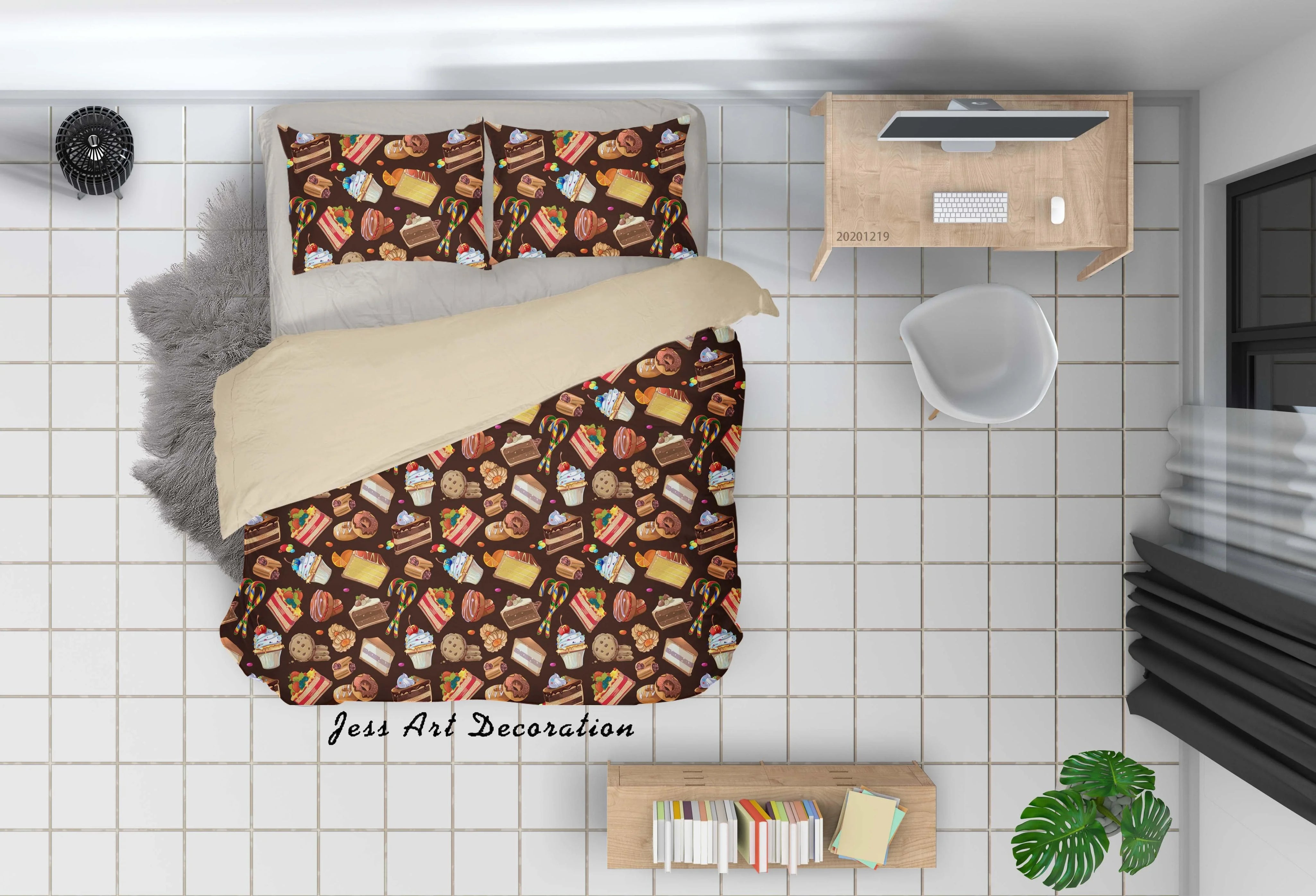3D Hand Drawn Cake Dessert Quilt Cover Set Bedding Set Duvet Cover Pillowcases 16- Jess Art Decoration