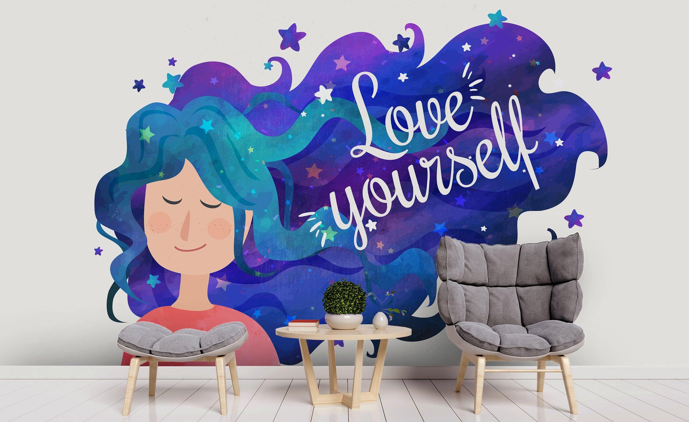 3D Cartoon Purple Girl Wall Mural Wallpaper 81- Jess Art Decoration