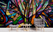 3D Colourful Graffiti Glaze colourful abstract graffiti texture wall mural wallpaper for living room