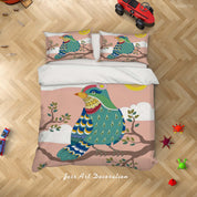 3D Floral Pattern Bird Quilt Cover Set Bedding Set Duvet Cover Pillowcases LXL 80- Jess Art Decoration