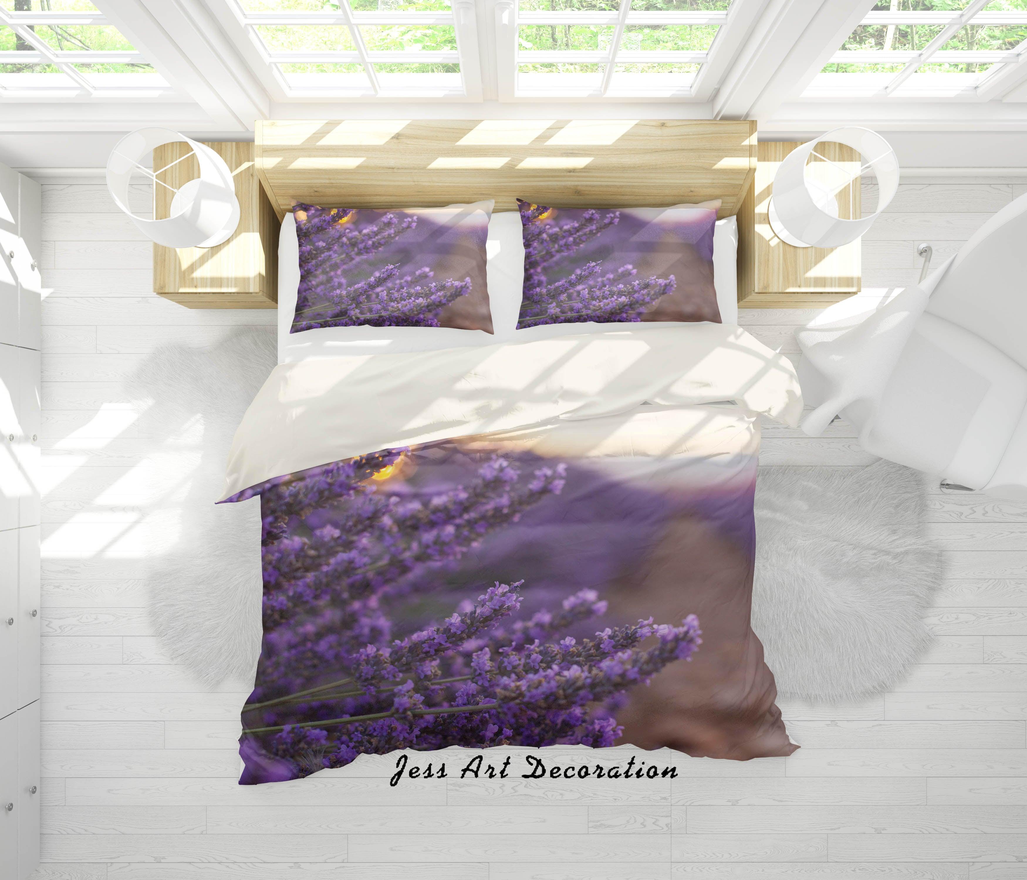 3D Purple Lavender Quilt Cover Set Bedding Set Pillowcases 50- Jess Art Decoration