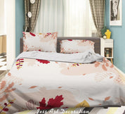 3D Hand Drawn Maple Leaves Plant Quilt Cover Set Bedding Set Duvet Cover Pillowcases LXL- Jess Art Decoration