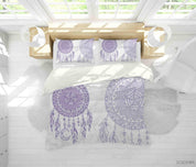 3D Purple Feather Dreamcatcher Quilt Cover Set Bedding Set Duvet Cover Pillowcases LXL- Jess Art Decoration