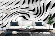3D White Ripple Stereo Wall Mural Wallpaper SWW4252- Jess Art Decoration
