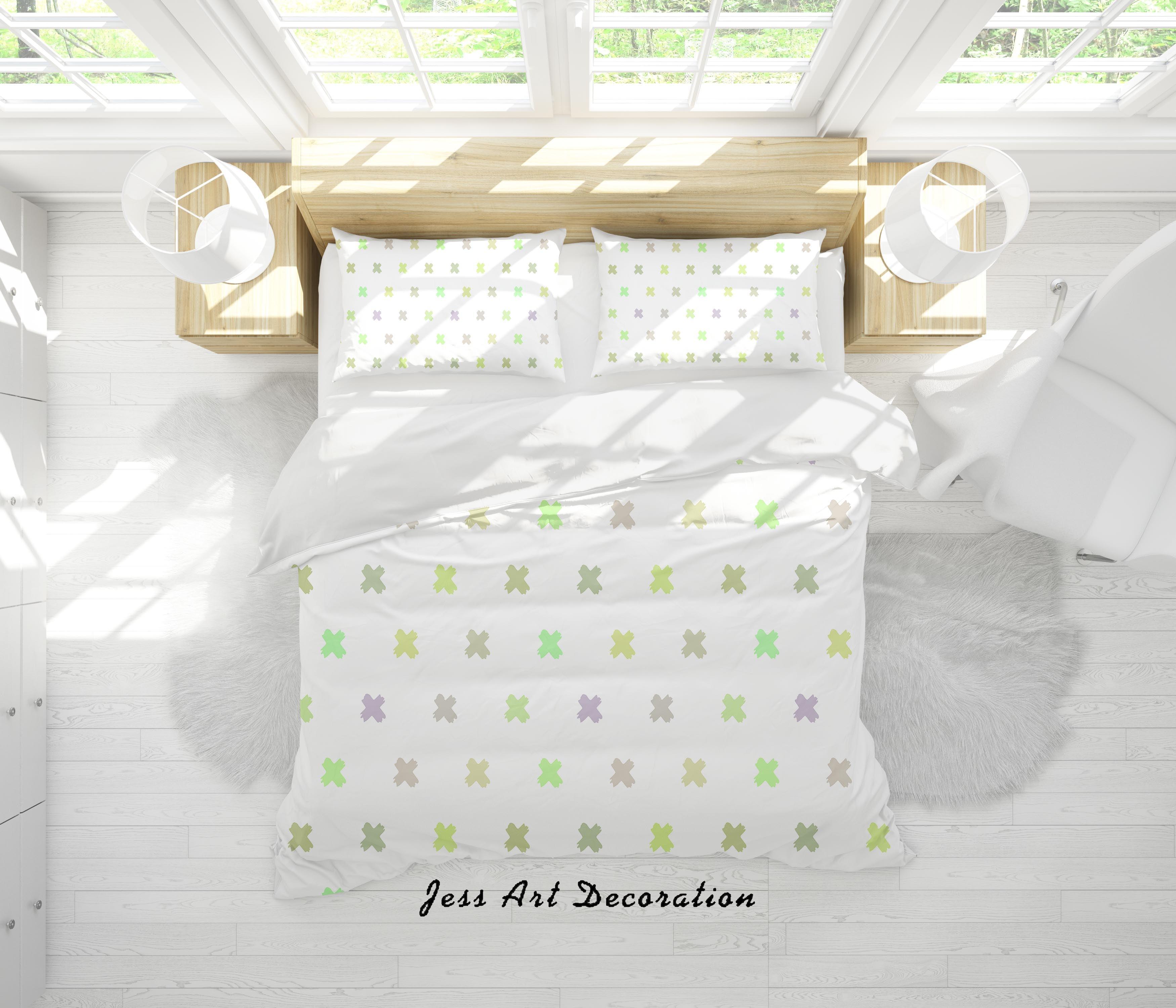3D White Multiplication Sign Quilt Cover Set Bedding Set Duvet Cover Pillowcases SF38- Jess Art Decoration