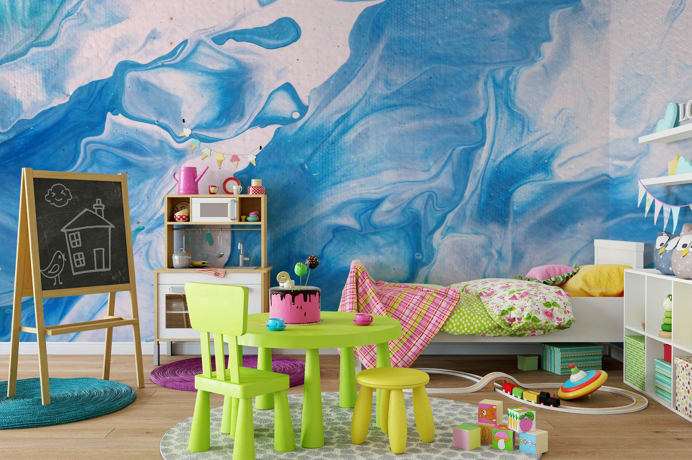 3D Blue Abstract Graffiti Wall Mural Wallpaper 12- Jess Art Decoration