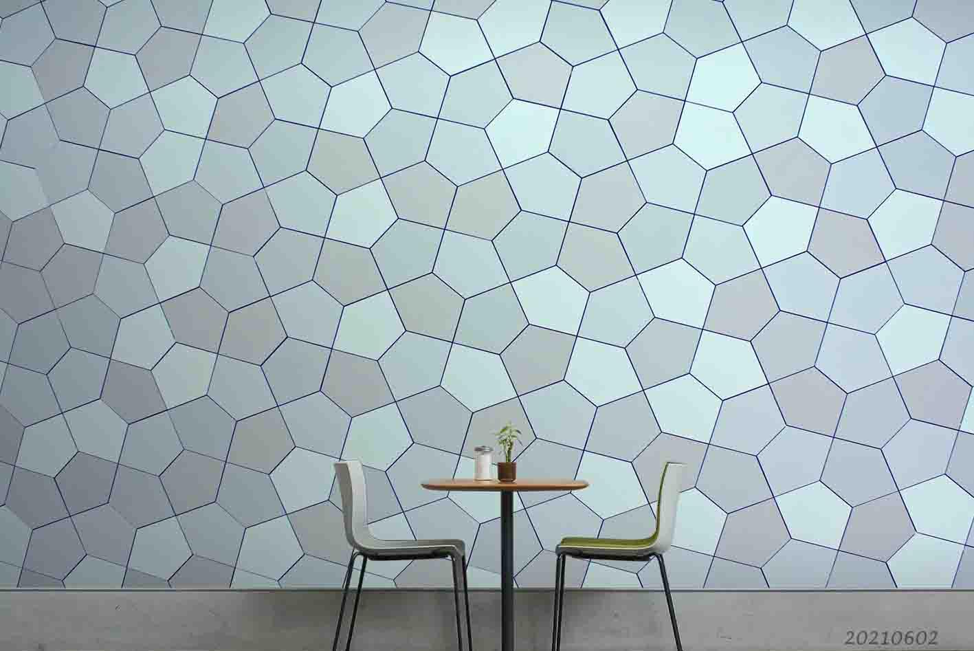 3D Vintage Geometry Hexagonal Pattern Wall Mural Wallpaper SWW839- Jess Art Decoration