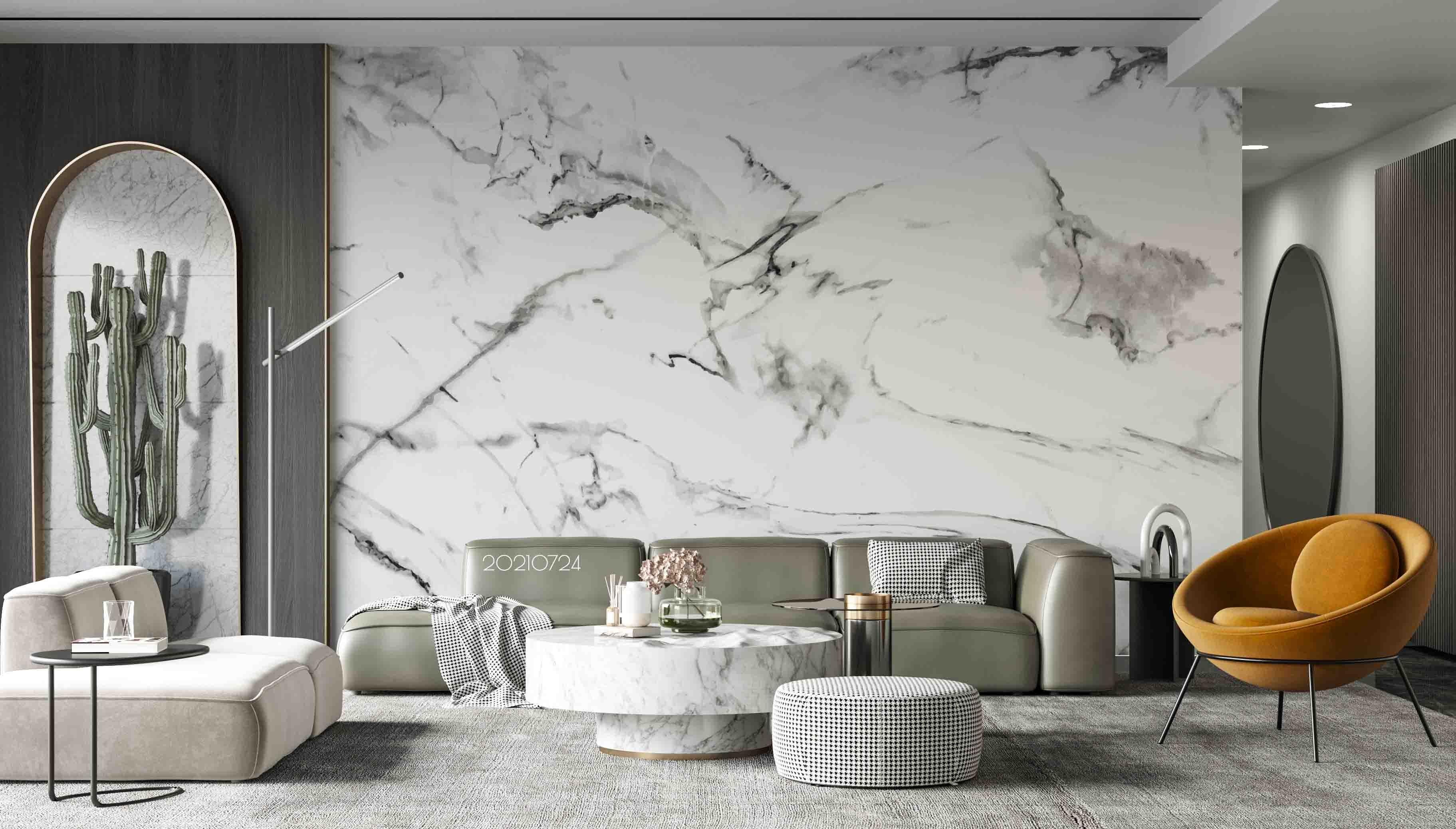 3D White Black Marble Texture Wall Mural Wallpaper SWW3673- Jess Art Decoration