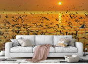 3D sunset sea gull wall mural wallpaper 4- Jess Art Decoration