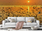 3D sunset sea gull wall mural wallpaper 4- Jess Art Decoration