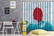 3D Japanese Wave Cloud Sun Curtains and Drapes GD 3113- Jess Art Decoration