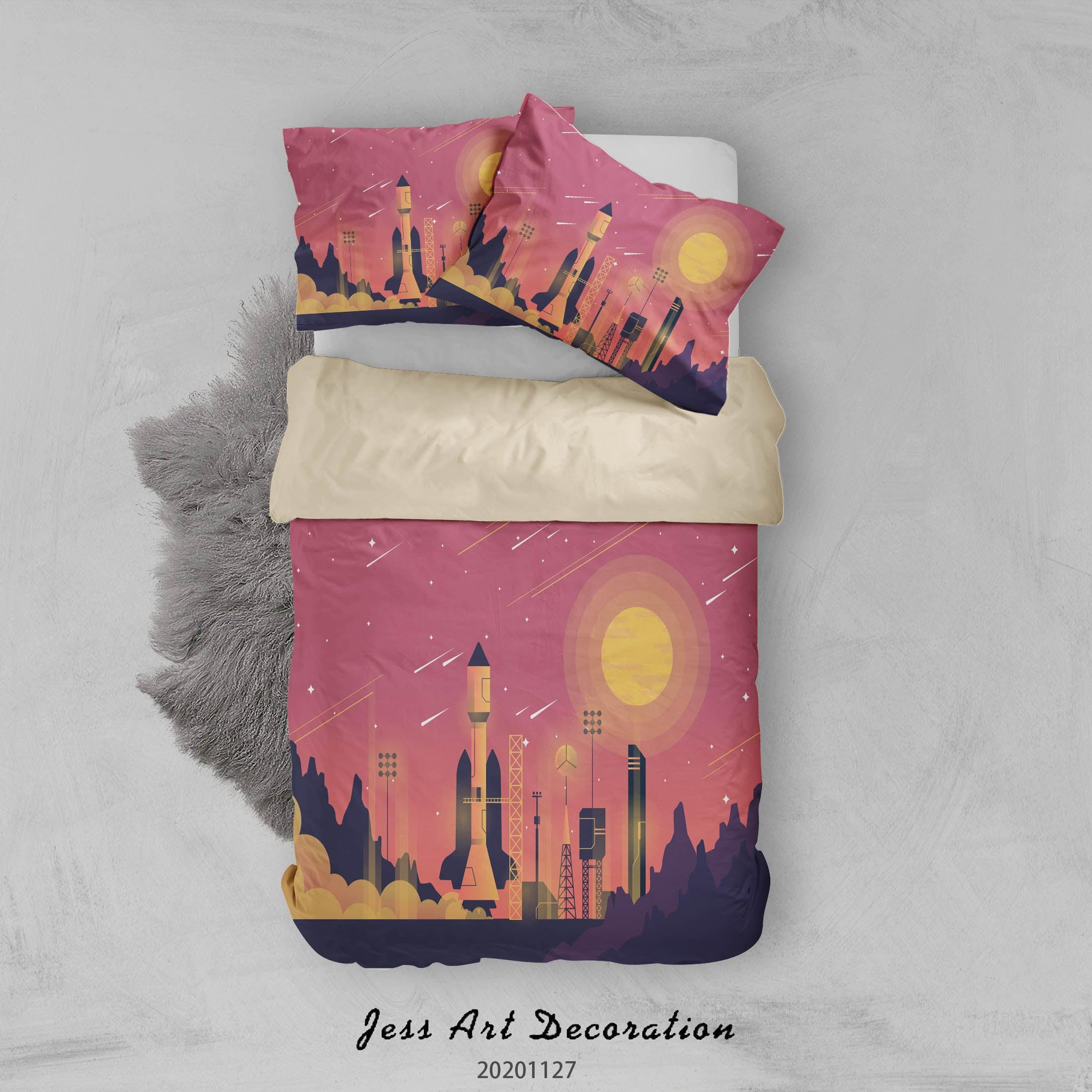 3D Abstract Dark Space Astronaut Quilt Cover Set Bedding Set Duvet Cover Pillowcases LXL- Jess Art Decoration