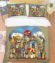 3D Abstract Color Monster Graffiti Quilt Cover Set Bedding Set Duvet Cover Pillowcases 8- Jess Art Decoration
