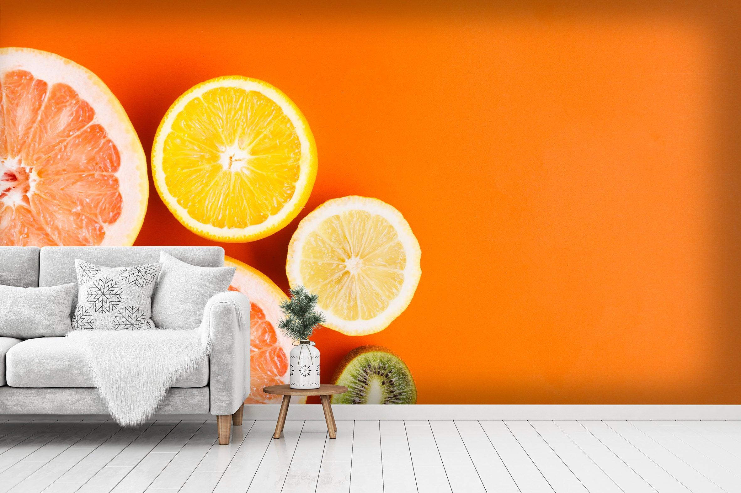 3D Warm  Color Orange Fruits Wall Mural Wallpaper 32- Jess Art Decoration