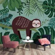 3D Cartoon Animal Green Leaves Plant Wall Mural Wallpaper LXL 1063- Jess Art Decoration