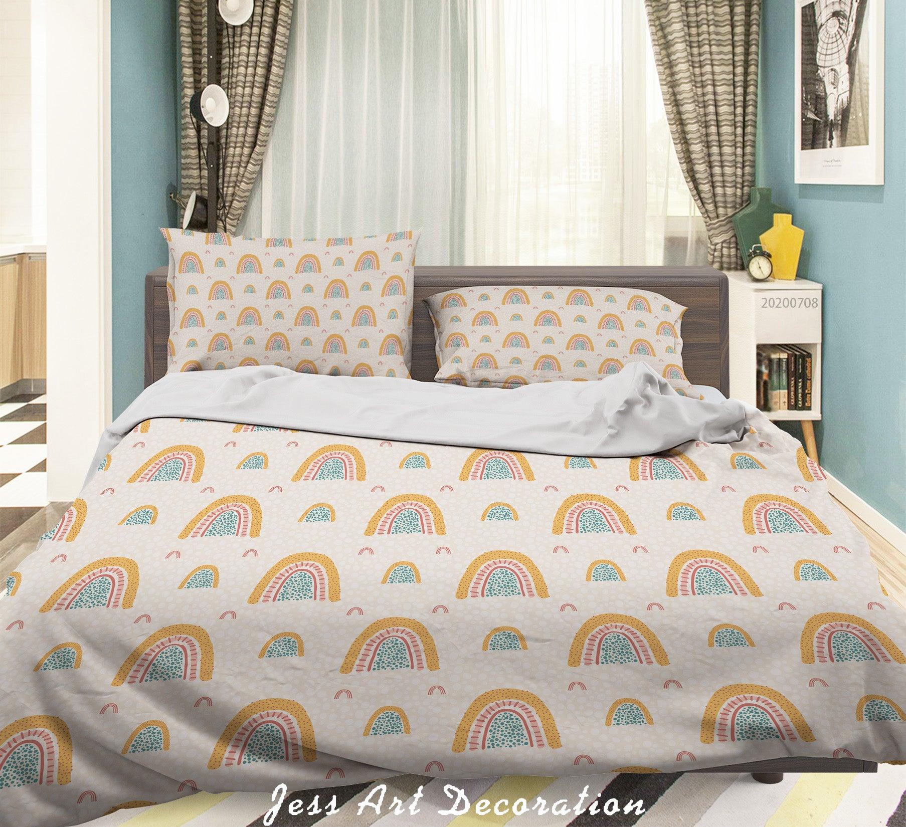 3D Yellow Rainbow Quilt Cover Set Bedding Set Duvet Cover Pillowcases SF68- Jess Art Decoration