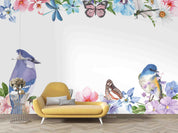 3D Oil Painting Bird Butterfly Floral Plant Wall Mural Wallpaper LXL 1447- Jess Art Decoration