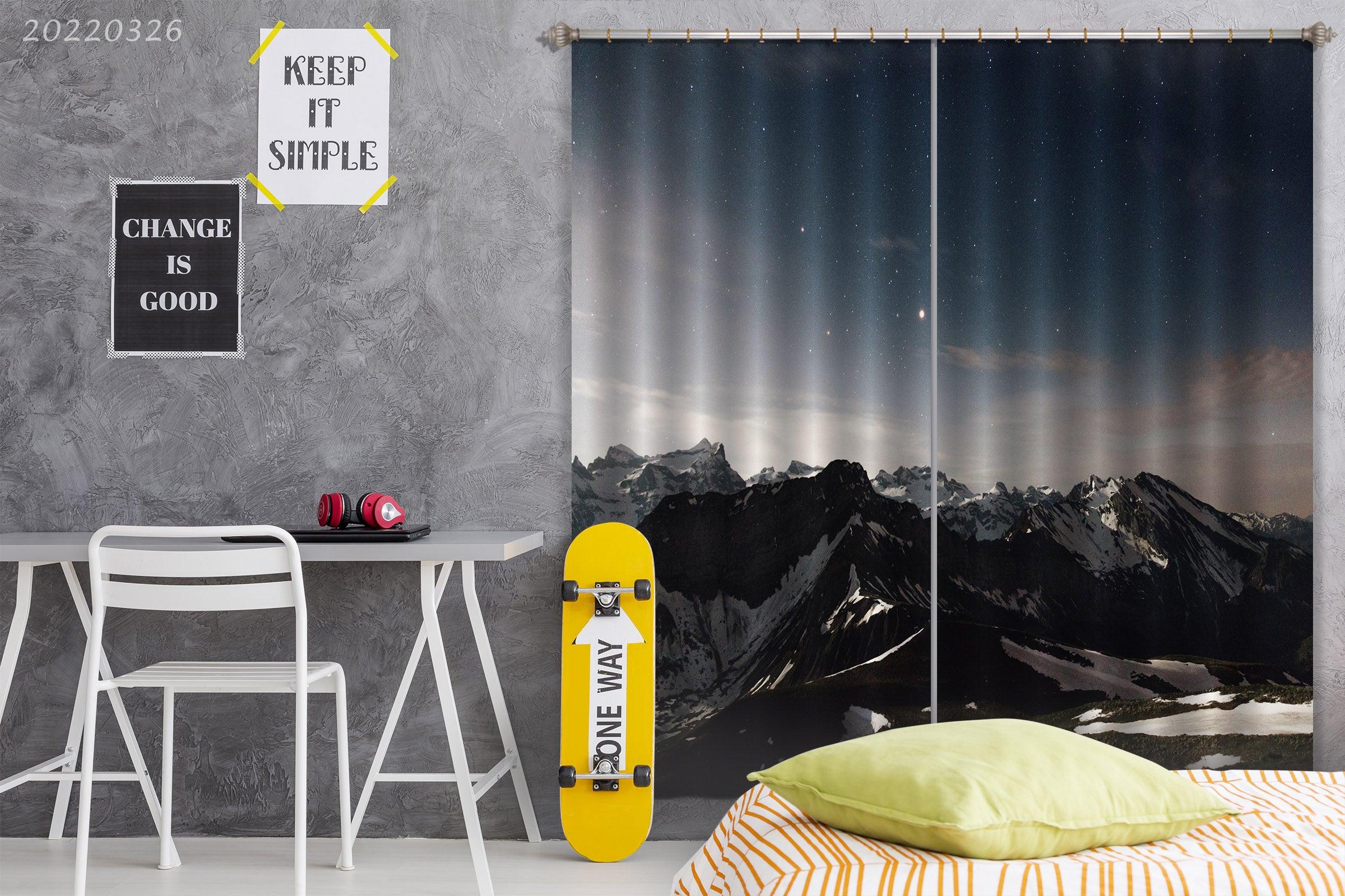 3D Landscape Nature Peak Snow Curtains and Drapes GD 2963- Jess Art Decoration