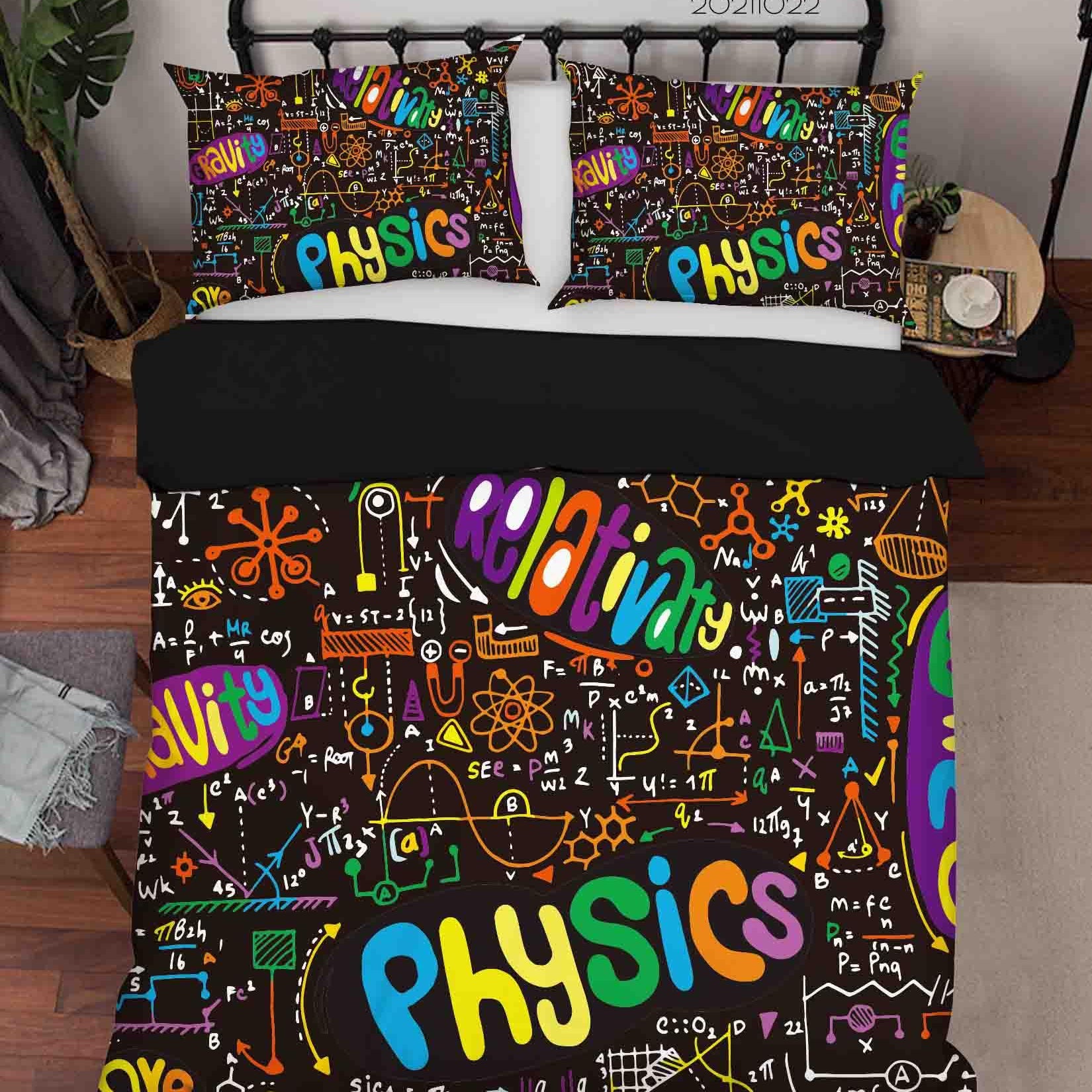 3D Abstract Color Physics Graffiti Quilt Cover Set Bedding Set Duvet Cover Pillowcases 58- Jess Art Decoration