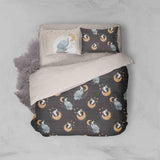 3D Black Elephant Rabbit Moon Quilt Cover Set Bedding Set Pillowcases 59- Jess Art Decoration