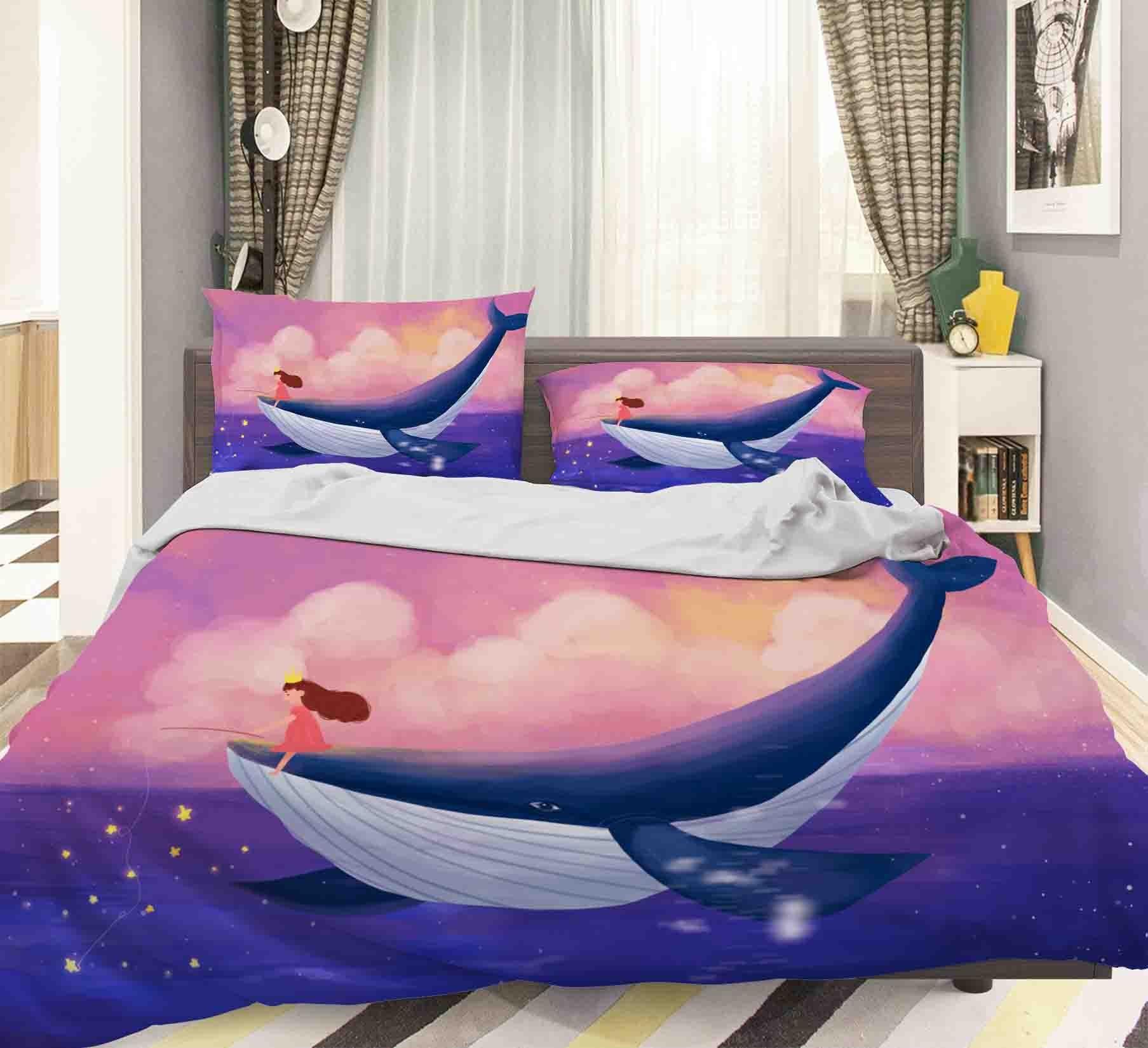 3D Whale Quilt Cover Set Bedding Set Pillowcases 108- Jess Art Decoration